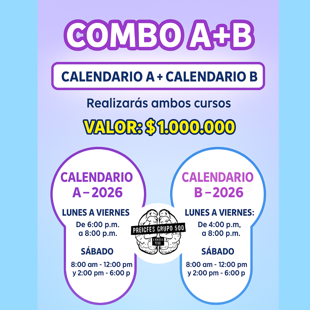 Combo A + B 2026 – Prepárate Todo el Año con Grupo 500